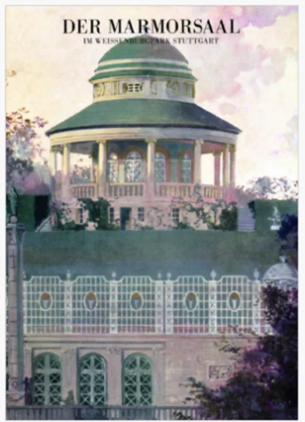 Broschürencover „Der Marmorsaal im Weißenburgpark Stuttgart“, Publikation des Vereins zur Förderung und Erhaltung historischer Bauten e.V.