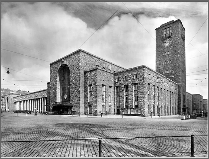 Historische Ansicht des Stuttgarter Hauptbahnhofs.
